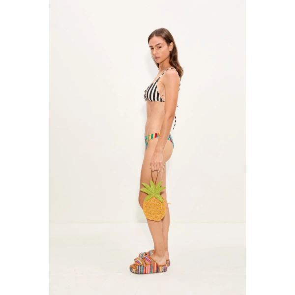 Simon Miller Bwai Bikini Top in Black and White Stripe | Bikinis | Coveti