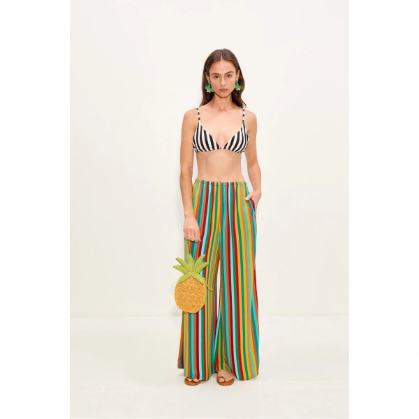 Simon Miller Bwai Bikini Top in Black and White Stripe | Bikinis | Coveti