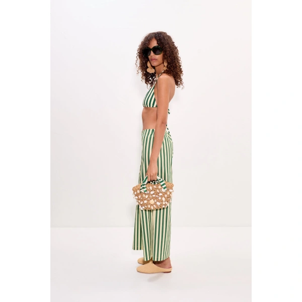 Simon Miller Bwai Bikini Top in Gummy Green and Ecru | Bikinis | Coveti
