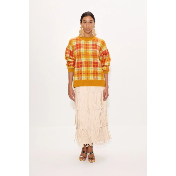 Simon Miller Calder Knit Sweater in Solar Plaid | Sweaters | Coveti