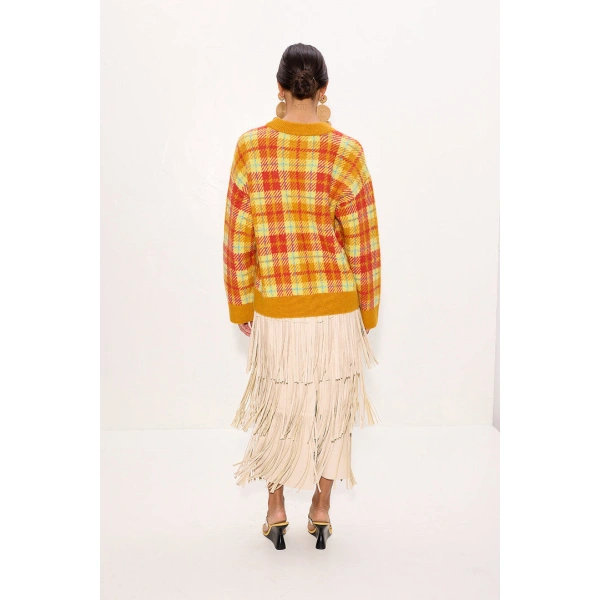Simon Miller Calder Knit Sweater in Solar Plaid | Sweaters | Coveti