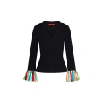 Simon Miller Cara Knit Fringe Cardigan in Black Multi | Cardigans | Coveti