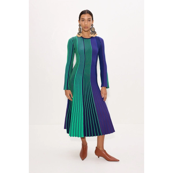 Simon Miller Celia Knit Dress in Cool Tone Rib | Maxi Dresses | Coveti