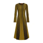 Simon Miller Celia Knit Dress in Melange Mustard and Black Rib | Maxi Dresses | Coveti
