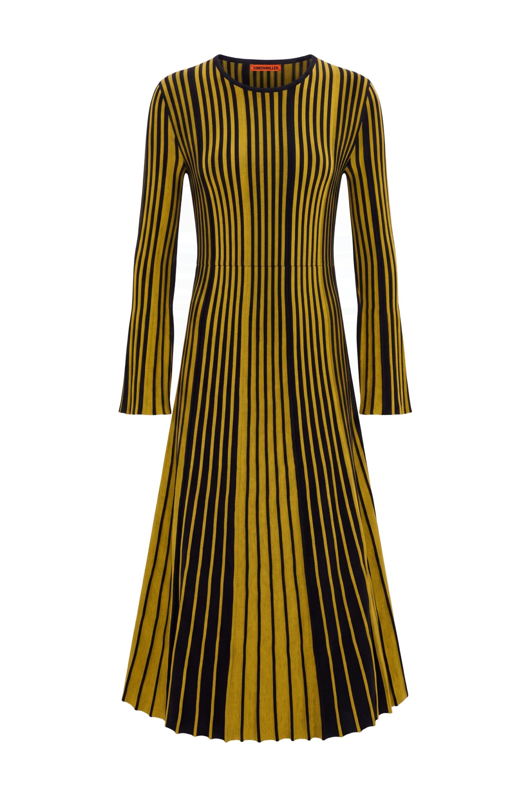 Simon Miller Celia Knit Dress in Melange Mustard and Black Rib Simon Miller Celia Knit Dress in Melange Mustard and Black Rib | Maxi Dresses | Coveti