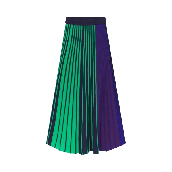 Simon Miller Celia Knit Skirt in Cool Tone Rib | Pleated Skirts | Coveti