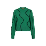 Simon Miller Cher Squiggle Sweater in Grass Green and Black | Sweaters | Coveti