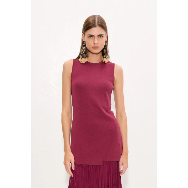 Simon Miller Dara Knit Top in Pomegranate | Sleeveless Tops | Coveti
