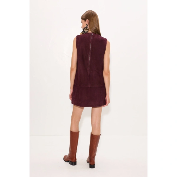 Simon Miller Delphine Suede Mini Dress in Bordeaux | Mini Dresses | Coveti