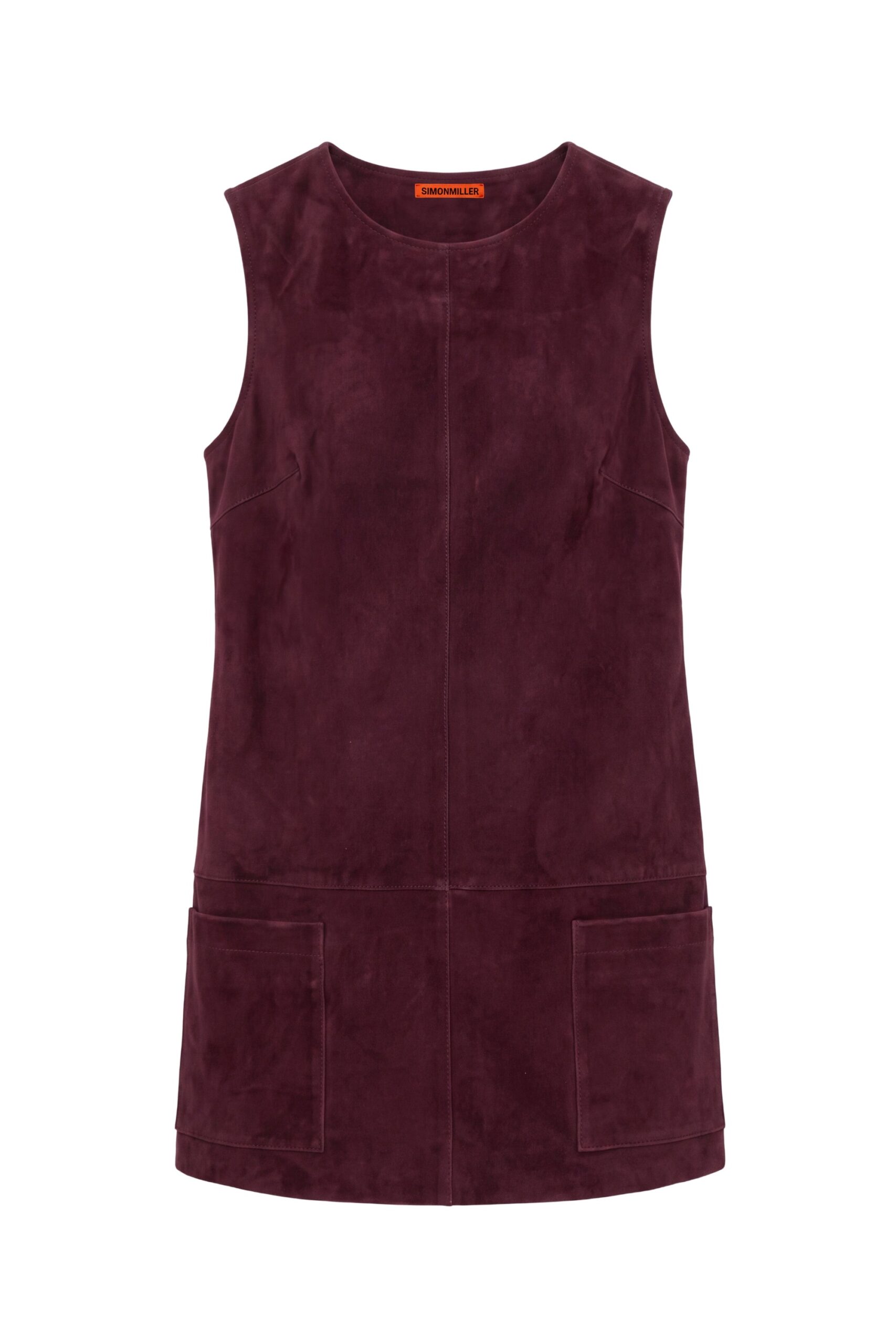 Simon Miller Delphine Suede Mini Dress in Bordeaux Simon Miller Delphine Suede Mini Dress in Bordeaux | Mini Dresses | Coveti