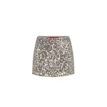 Simon Miller Dizzy Sequin Skirt in Satellite Silver | Mini Skirts | Coveti