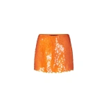 Simon Miller Dizzy Sequin Skirt in Tangerine Orange | Mini Skirts | Coveti