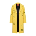 Simon Miller Esme Embellished Coat in Lemon Yellow | Coats | Coveti