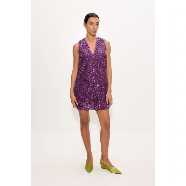 Simon Miller Fountain Sequin Dress in Amethyst | Mini Dresses | Coveti