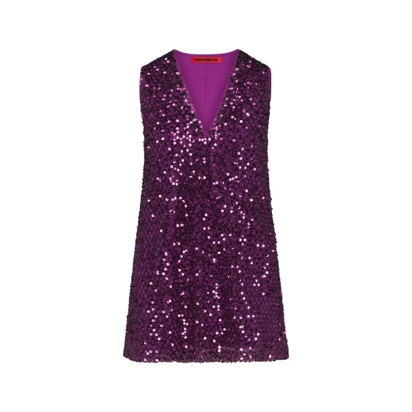 Fountain Sequin Dress in Amethyst