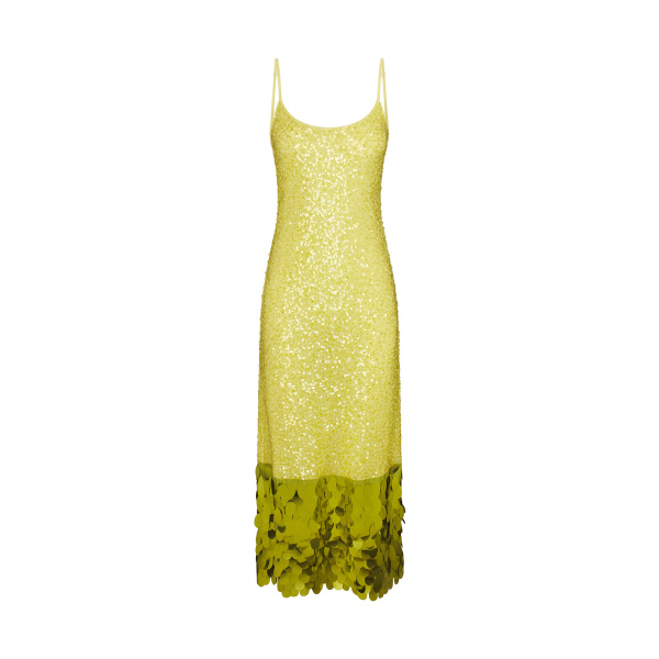 Imogen Sequin Midi Dress in Peridot Combo