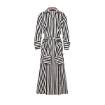 Simon Miller Inna Poplin Maxi Dress in Black and White Stripe | Maxi Dresses | Coveti