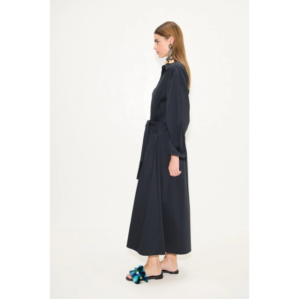 Simon Miller Inna Poplin Maxi Dress in Black | Maxi Dresses | Coveti