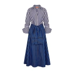 Simon Miller Inna Poplin Maxi Dress in Cobalt Stripe Combo | Maxi Dresses | Coveti