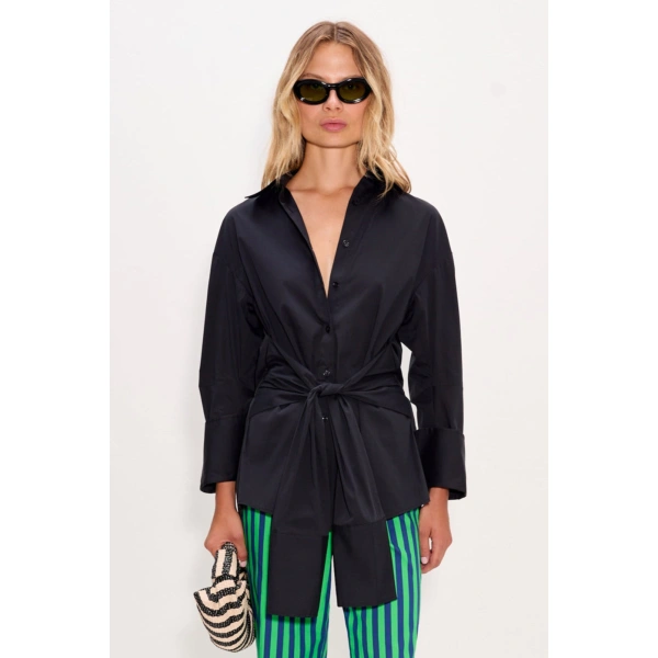 Simon Miller Inna Poplin Top in Black | Sleeveless Tops | Coveti