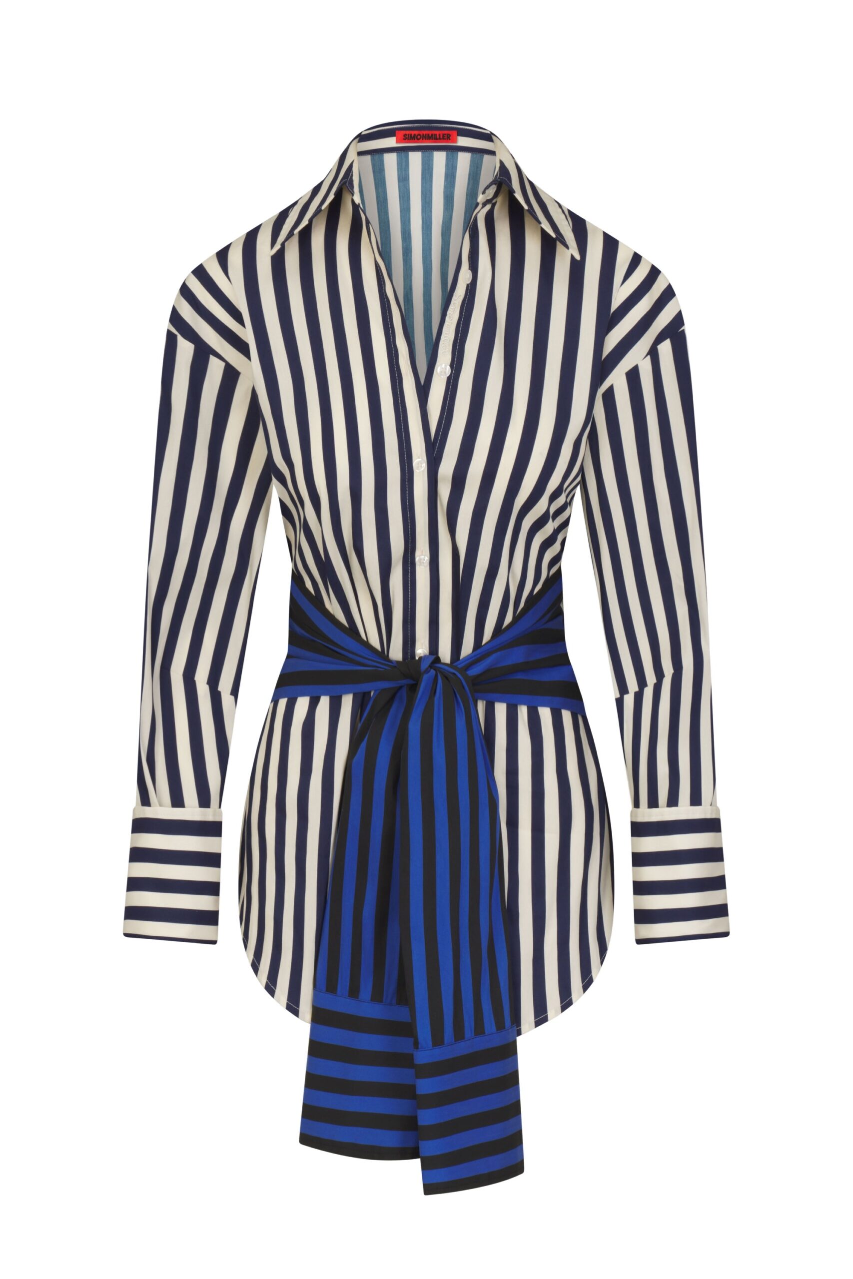 Simon Miller Inna Poplin Top in Cobalt Stripe Combo Simon Miller Inna Poplin Top in Cobalt Stripe Combo | Shirts | Coveti
