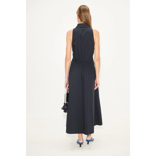 Simon Miller Inna Sleeveless Poplin Dress in Black | Maxi Dresses | Coveti