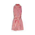 Simon Miller Inna Sleeveless Poplin Mini Dress in Venetian Red Stripe | Mini Dresses | Coveti