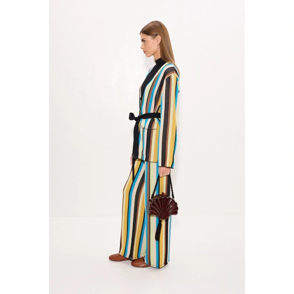 Simon Miller Jabber Knit Pant in Ocean Stripe | Wide-Leg Pants | Coveti