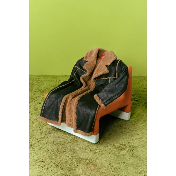 Simon Miller Jetz Faux Shearling Coat in Black | Coats | Coveti