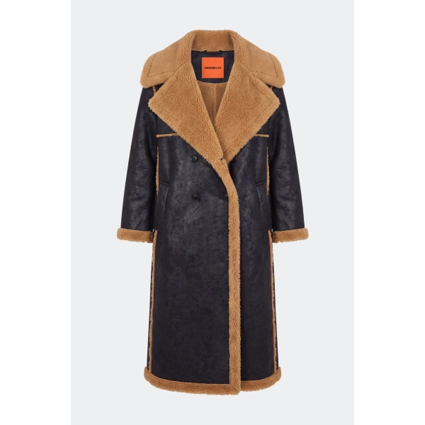 Simon Miller Jetz Faux Shearling Coat in Black | Coats | Coveti