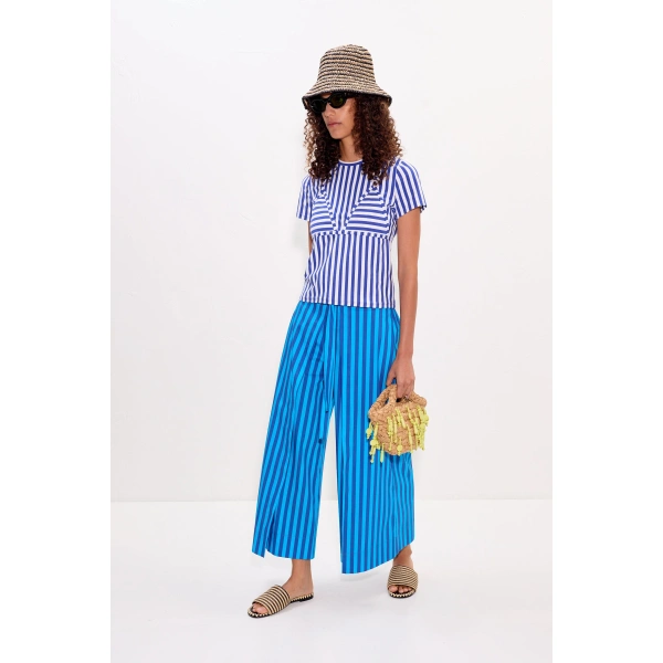 Simon Miller Kini Striped Tee in Blue Stripe | T-Shirts | Coveti