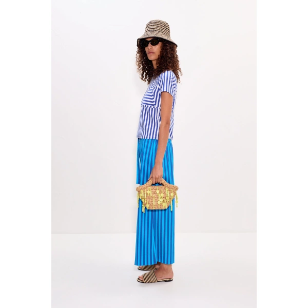 Simon Miller Kini Striped Tee in Blue Stripe | T-Shirts | Coveti