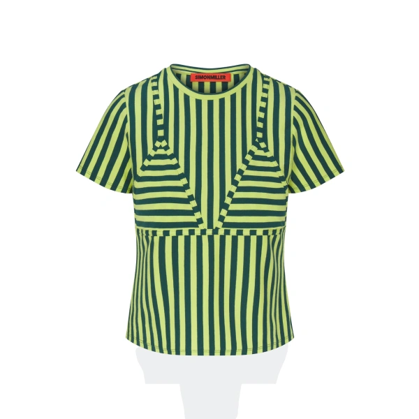 Kini Striped Tee in Lime Stripe
