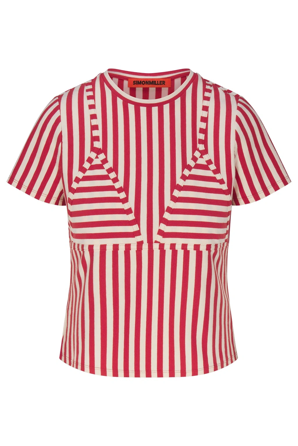 Simon Miller Kini Striped Tee in Venetian Red Stripe Simon Miller Kini Striped Tee in Venetian Red Stripe | T-Shirts | Coveti
