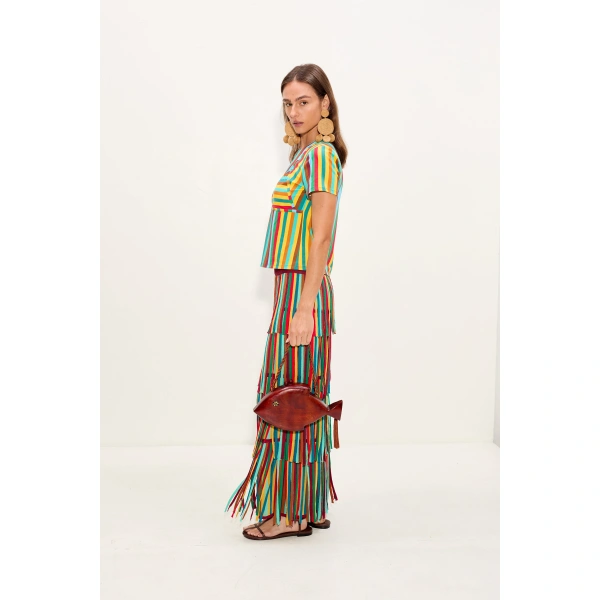 Simon Miller Kini Striped Tee in Vibrant Multi Stripe | T-Shirts | Coveti