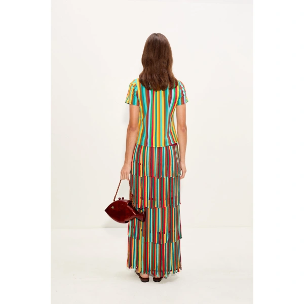 Simon Miller Kini Striped Tee in Vibrant Multi Stripe | T-Shirts | Coveti