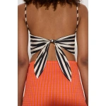 Simon Miller Kit Poplin Tie Top in Black and White Stripe | Sleeveless Tops | Coveti