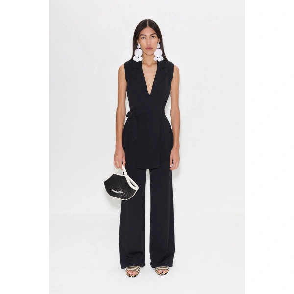 Simon Miller Knits By Jabber Pant in Black | Wide-Leg Pants | Coveti
