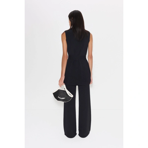 Simon Miller Knits By Jabber Pant in Black | Wide-Leg Pants | Coveti