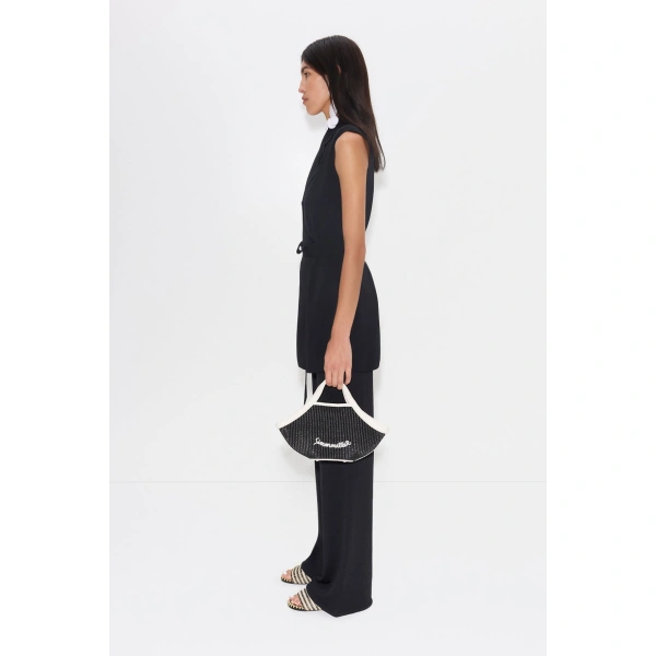 Simon Miller Knits By Jabber Pant in Black | Wide-Leg Pants | Coveti
