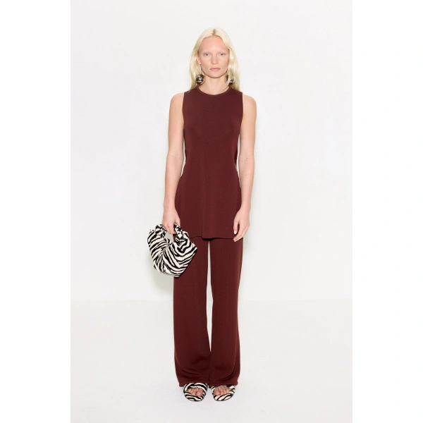 Simon Miller Knits By Jabber Pant in Choco Brown | Wide-Leg Pants | Coveti