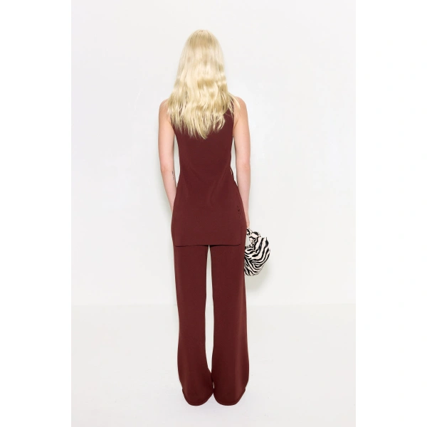 Simon Miller Knits By Jabber Pant in Choco Brown | Wide-Leg Pants | Coveti