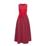 Simon Miller Laurel Moire Midi Dress in Pomegranate and Bordeaux | Midi Dresses | Coveti