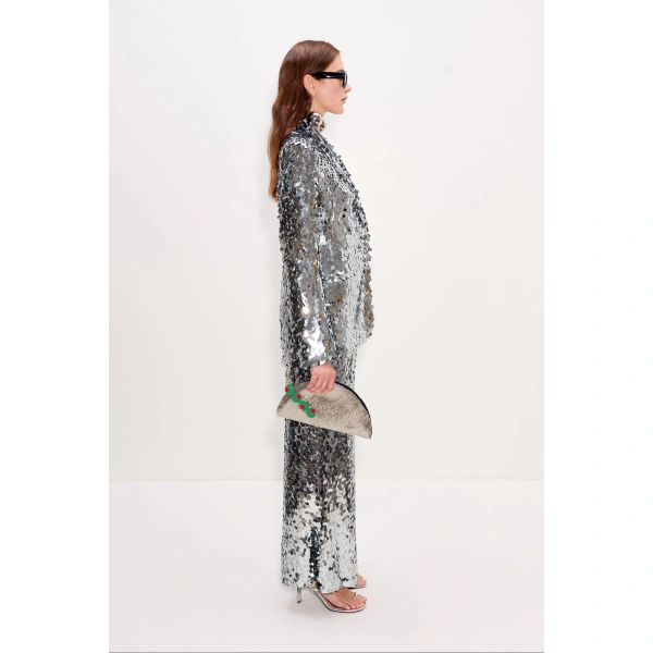 Simon Miller Leon Sequin Blazer in Satellite Silver | Blazers | Coveti