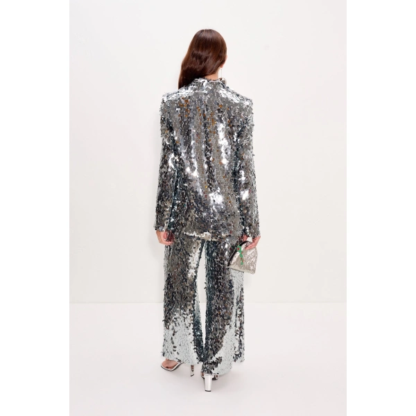 Simon Miller Leon Sequin Blazer in Satellite Silver | Blazers | Coveti