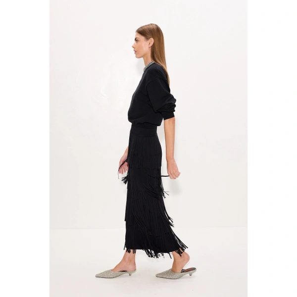 Simon Miller Lillian Embellished Sweater in Black | Sweaters | Coveti