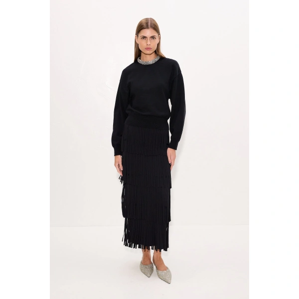 Simon Miller Lillian Embellished Sweater in Black | Sweaters | Coveti