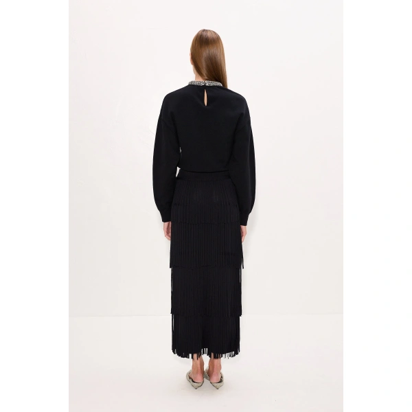 Simon Miller Lillian Embellished Sweater in Black | Sweaters | Coveti