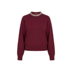 Simon Miller Lillian Embellished Sweater in Bordeaux | Sweaters | Coveti