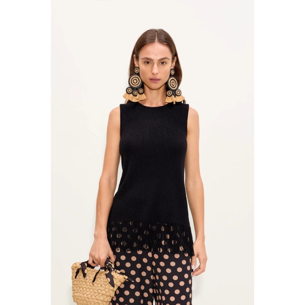 Simon Miller Lisel Knit Top in Black | Sleeveless Tops | Coveti
